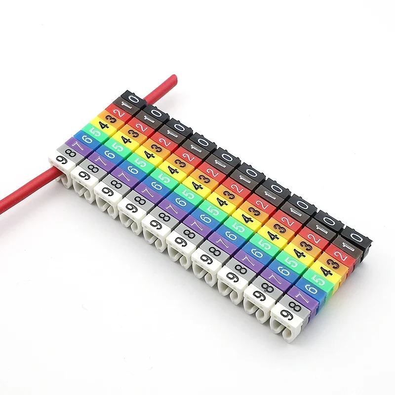 150/100Pcs Cable Markers Colourful C-Type Marker Number Tag Label For 2-3mm Wire Conspicuous And Easy To Identify