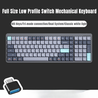 New YK105 Wireless Mechanical Keyboard 105 Keys 3-Mode 2.4G+BT5.1+Type-C Low Profile Keyboards Custom RGB Office Gaming Keyboard