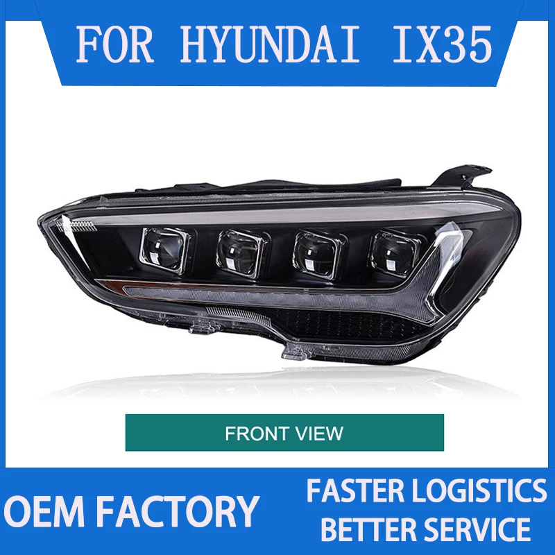 

Светодиодный головной фонарь для Hyundai IX35 2018 2019 2020, фары Plug and Play, динамический указатель поворота, светодиодный DRL, линза проектора, головной фонарь