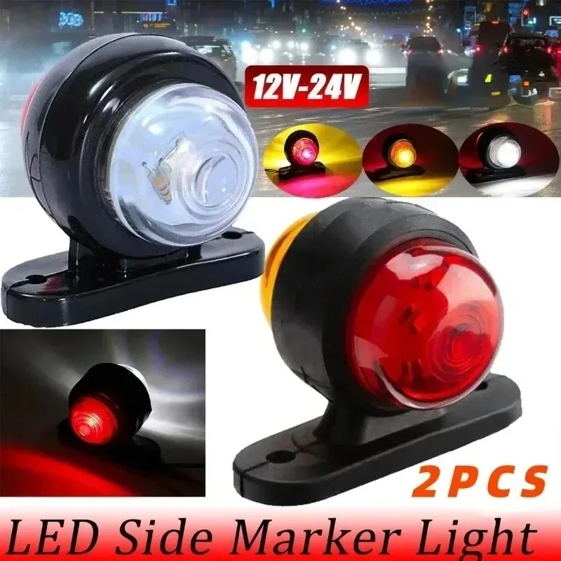 For 2PCS 12-24V Mini Universal Warning Light Side Marker Lights New for Truck Double Side Lighting Indicator Lamp Clearance Ligh