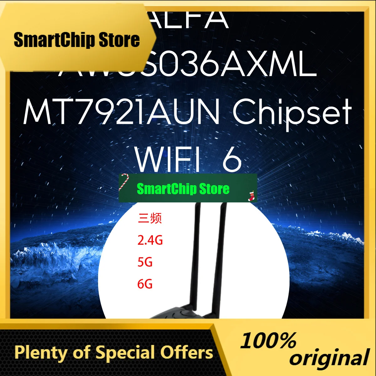 SmCpMt7921aun Wifi 6e Tri-band Wireless Card Wifi Adapter Supports Windows/kali Linux Systems Alfa Awus036axml