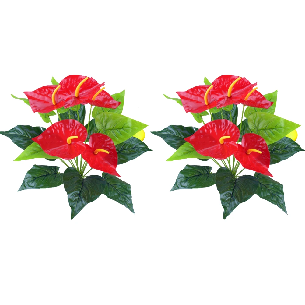 

2 Pcs Big Fake Flowers Lifelike Plant Ornament for Home Office Decor Wedding Party Props Artificial Arrangement