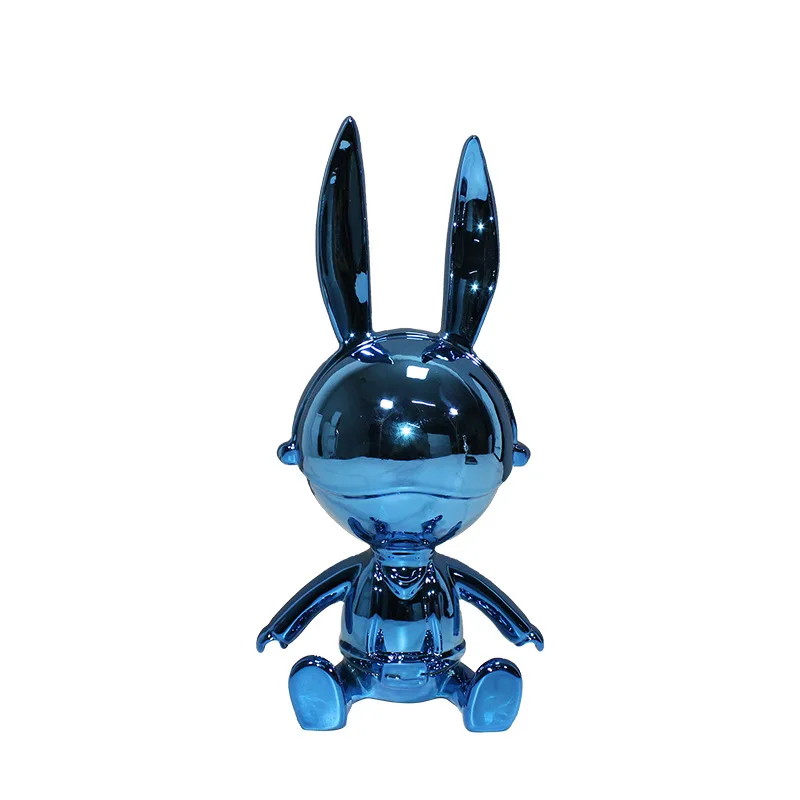 Simple modern creative cartoon rabbit ornaments electroplating  entrance model house accessories soft decorations