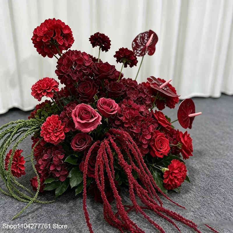 Luxuriöse Hochzeitsdekoration Künstliche Rose Hortensie Anthurium Tischdekoration Blumenball Event-Party Dekorationsstück 30/40/50/60/70CM – Detail 4