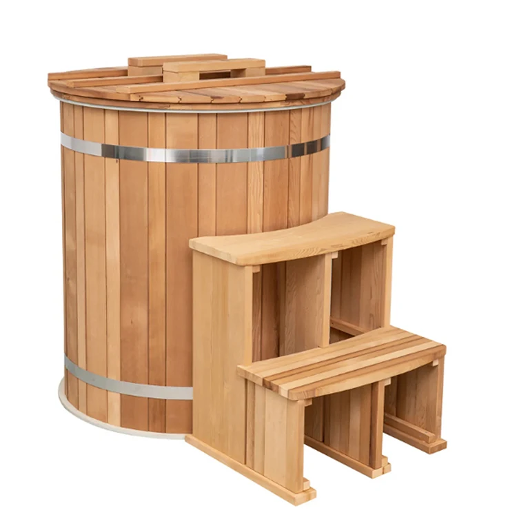

STLFFactory Custom Sauna Wooden Outdoor Cold Plunge Pool and Chiller Tub Set Ice Barrel Bath Ice Bucket Tub