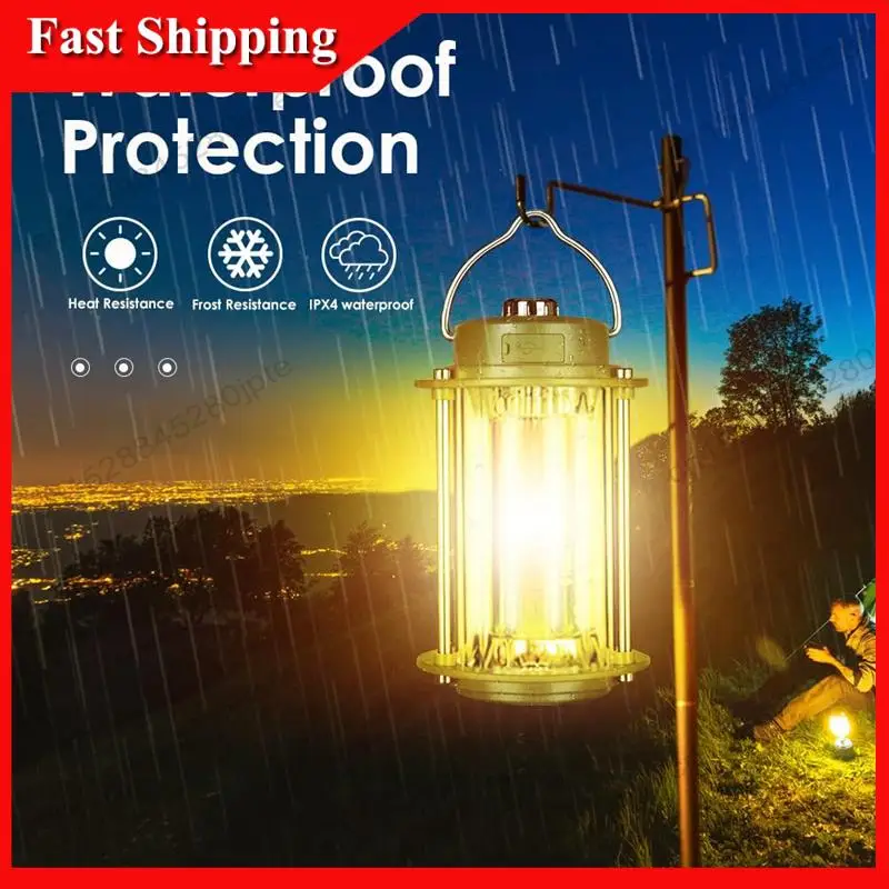 -ABUB Outdoor Waterproof Flashlight Handheld Portable LED Camping Light 3 Color Light Source USB Rechargeable Lantern