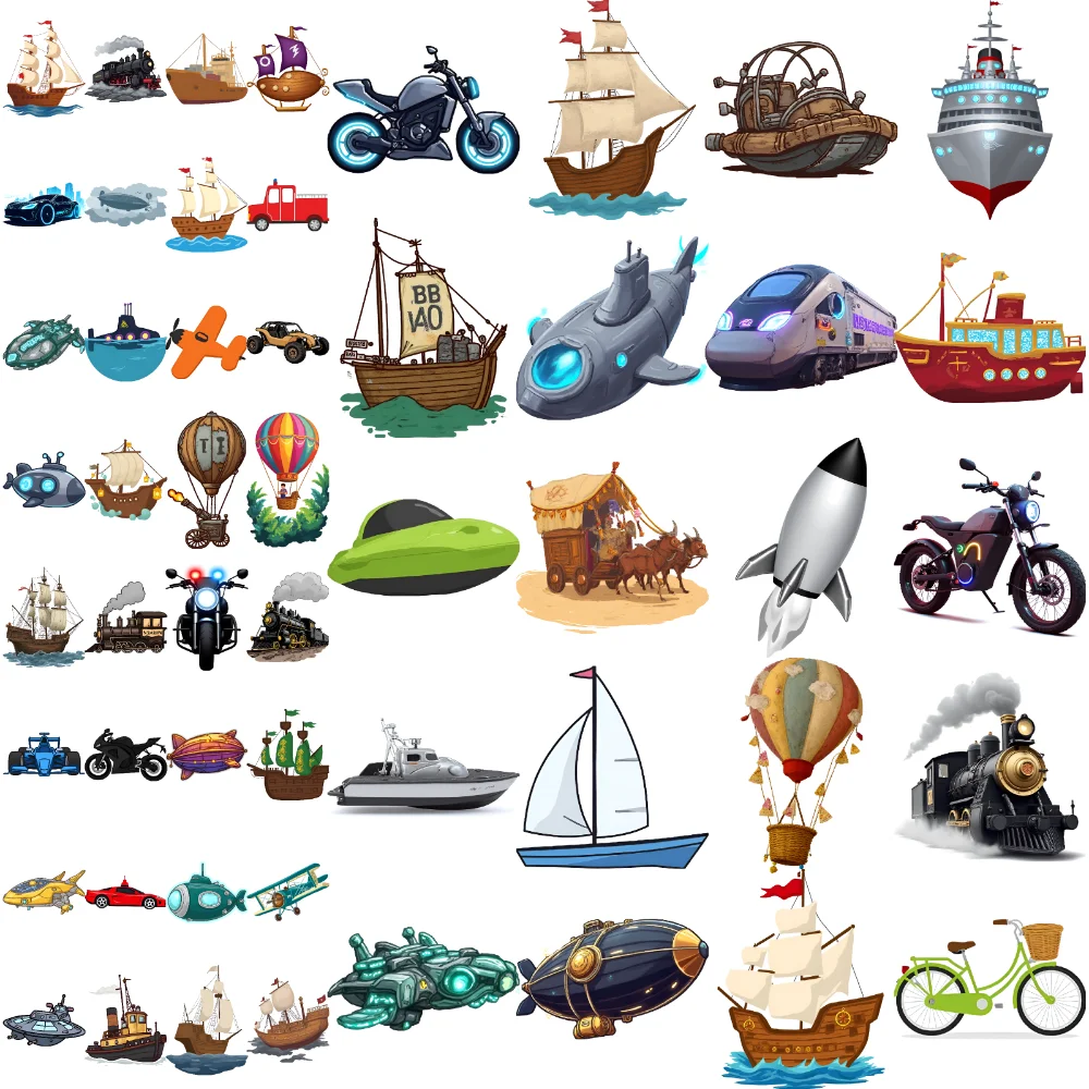 

54pcs Temporary Tattoo Transportation Tattoos Waterproof Long-lasting Body Stickers Vehicle Stickers Cartoon For Arms Boys