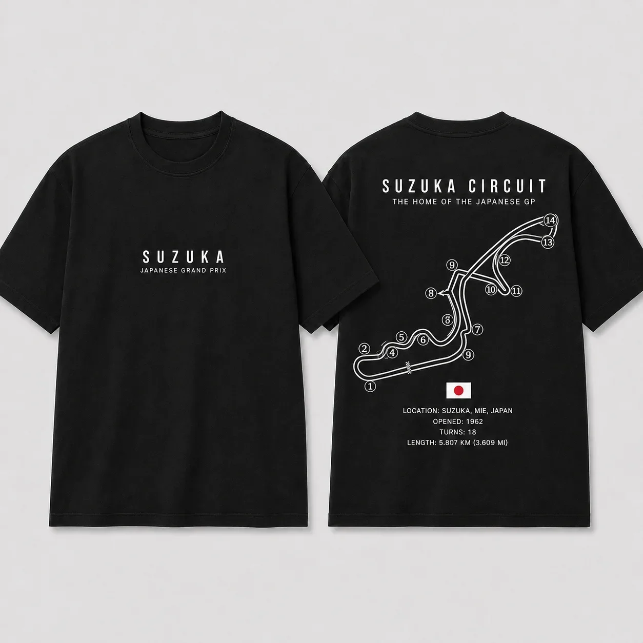 Nürburgring — The Green Hell — Track Map — Double-Sided Black Tee S997b2b72cf7742629aa13dda511c29a6o