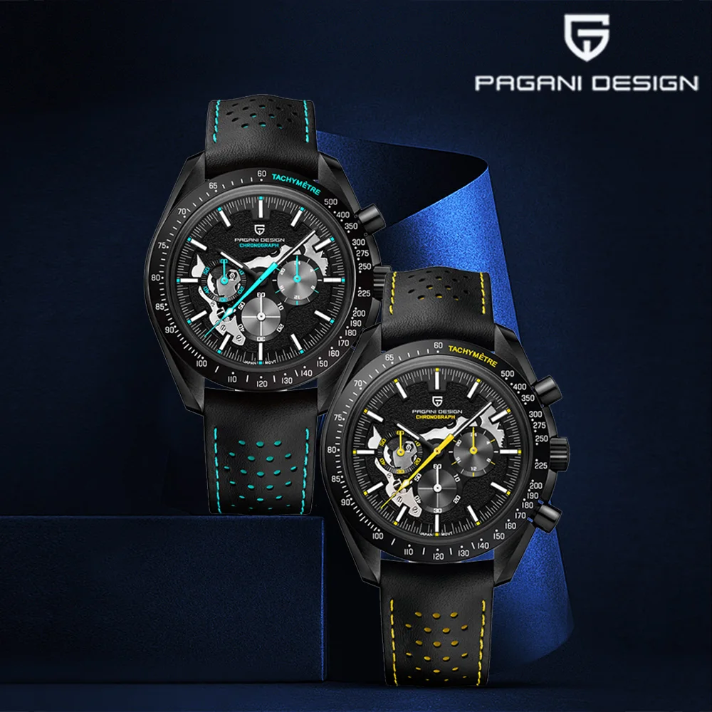 Pagani design 2025 moon bright Men's quartz Watches Men's Business Watch Men's Chronograph AR Sapphire Mirror sports waterproof
