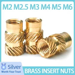 M2 M2.5 M3 M4 M5 M6 Brass Insert Nut Hot Melt Knurled Embed Injection Copper Insertnut 3D Print Plastic Model Heat Thread Insert