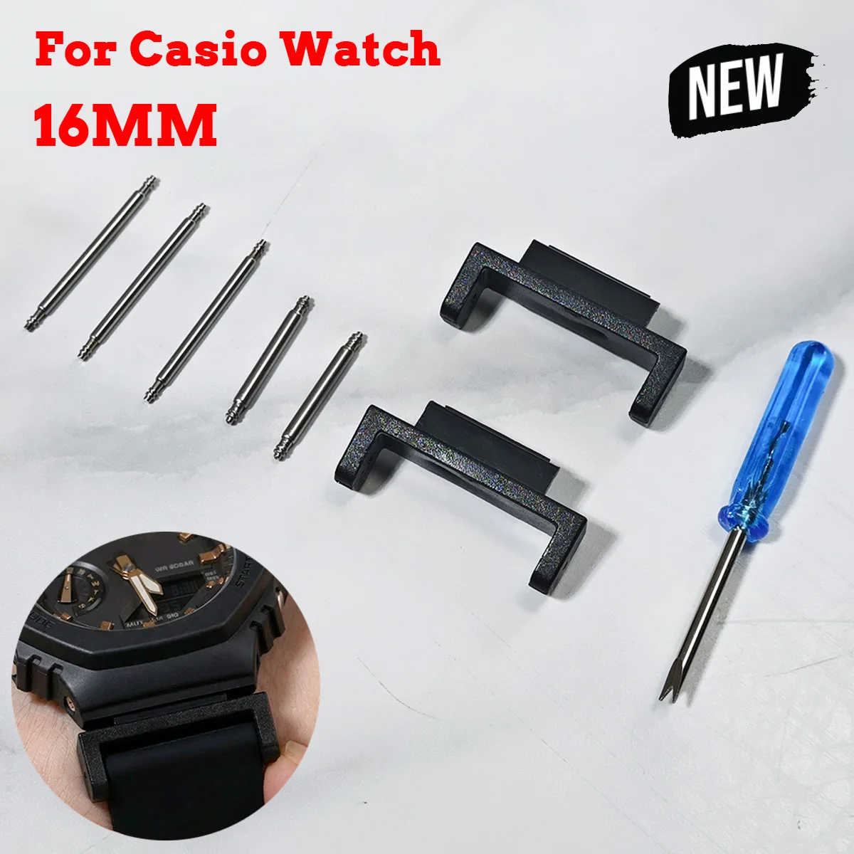 16mm PC Watch Band Adapter For Casioak DW5600 6900 8900 GA-110/100/120 GD-100 Refit Connector Accessories 22mm with Tool