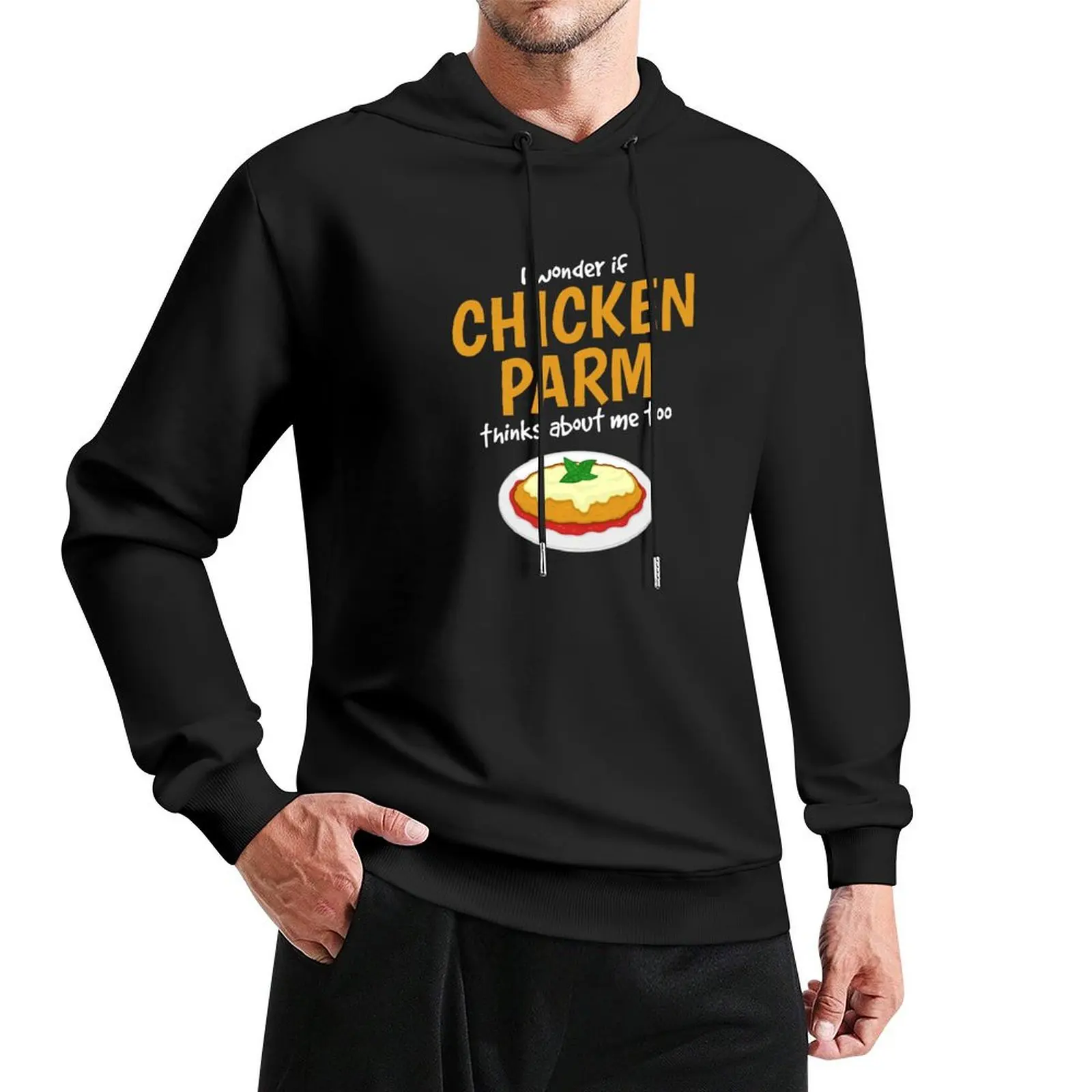 

Italian Foodie Think About Chicken Parm graphic Pullover Hoodie aesthetic clothing hoodies for men high quality