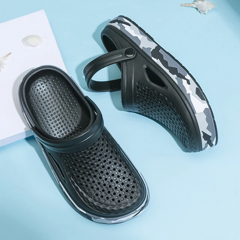 New Men's Sandals Driver Shoes EVA Light Slippers Unisex Colorful Camouflage Decoration Summer Beach Shoes Zapatos Hombre