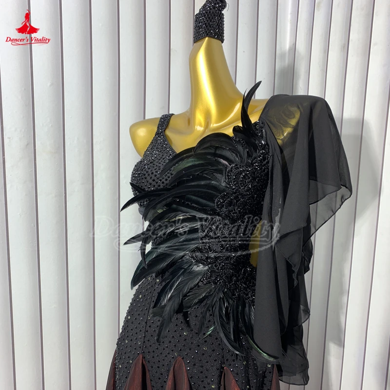 Moden BallroomDance Club Performance Big Swing Dress Standard International Championships Waltz Foxtrot Quickstep Tango เครื่องแต่งกาย