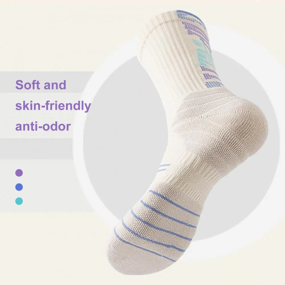 1 Pair Stylish Unisex Socks Kindly to Skin Sports Socks Alphabet Printed Adults Sports Running Football Socks  Foot Protector