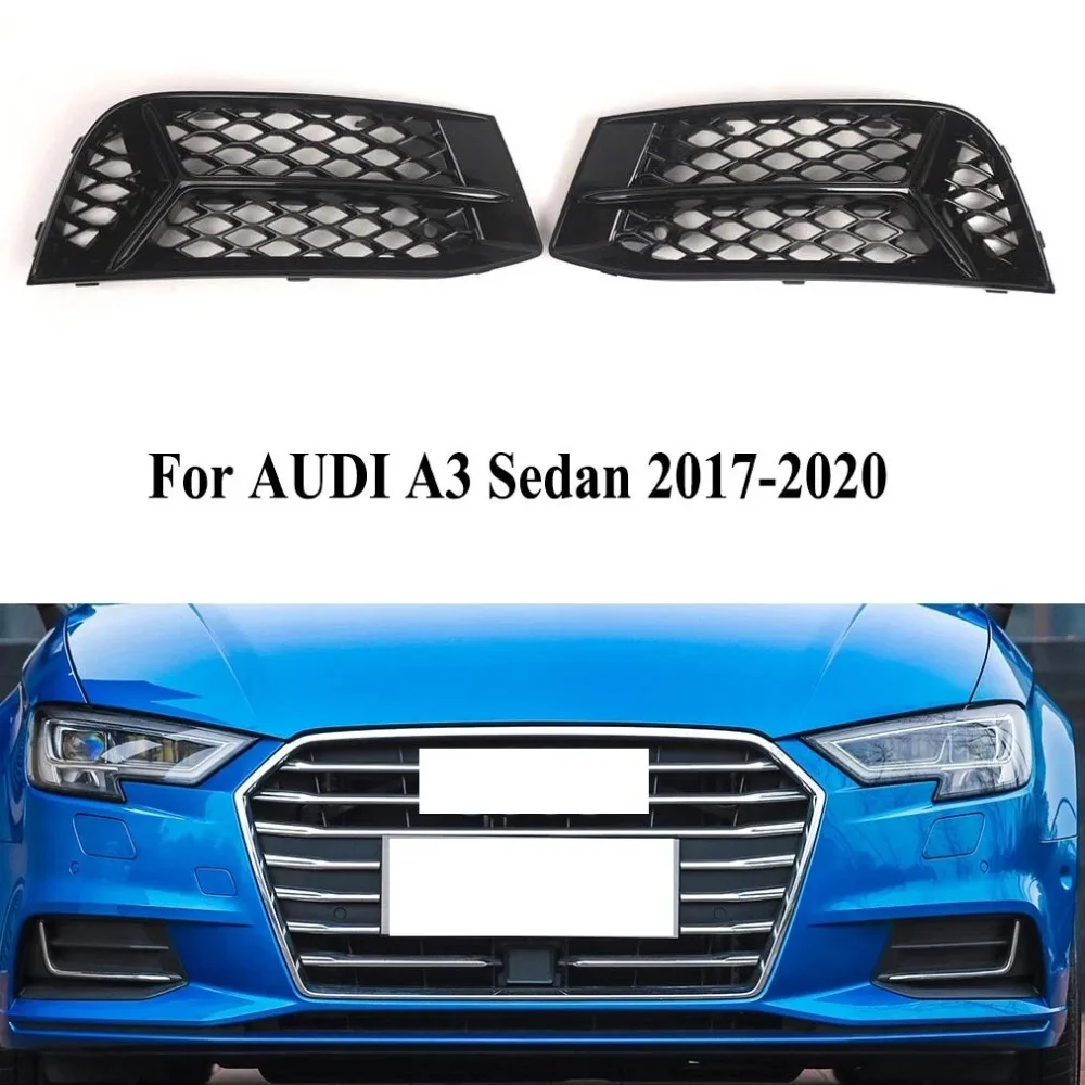 ABS Black Automotive Lighting Pair Of Fog Light Grilles Bumper Cover Lower Bezels Grille For AUDI A3 Sedan 2017-2020 8V5807681AA