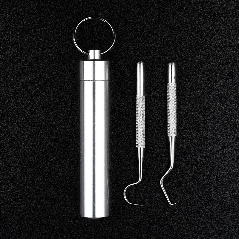 304 Stainless Steel Toothpick Pick Toothhook Tool Dental Crochet Set Dental Plug Portable Toothpick Needle Cleaning