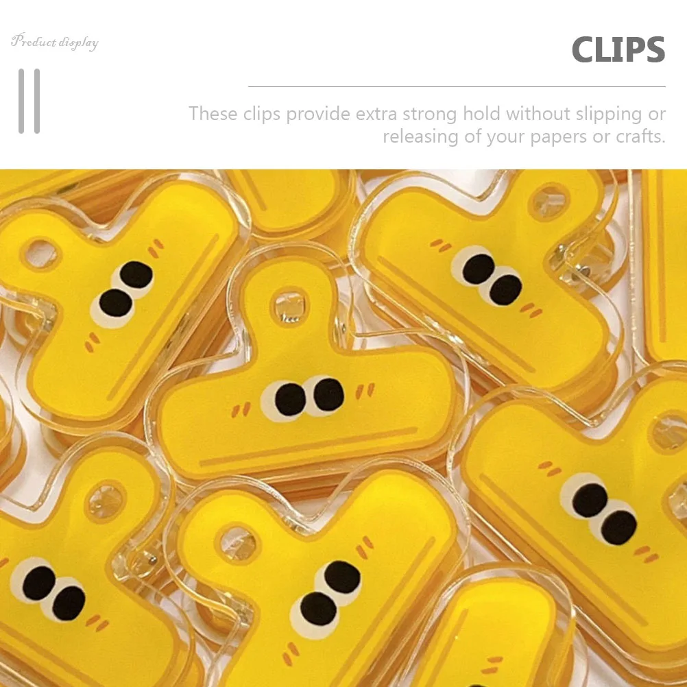 

8Pcs Cute Plastic Paper Clips Strong Grip Binder Clips For Documents Photos Test Papers Bag Sealer Travel Adapters