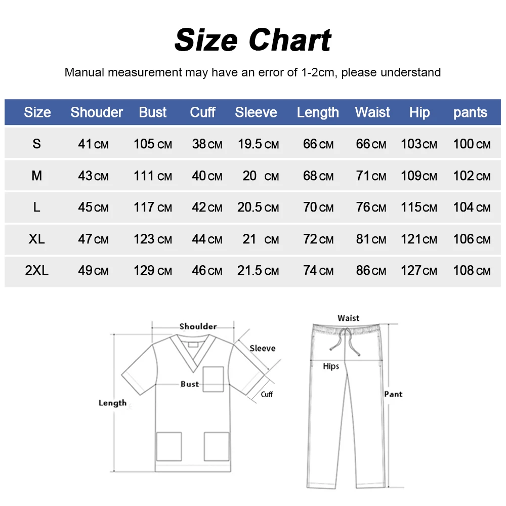 Hot Sale Doctor Uniforms Medical Nursing Scrubs Uniform Clinic Scrub Sets Short Sleeve Tops Pants Uniform Nurse Doctor Work Wear