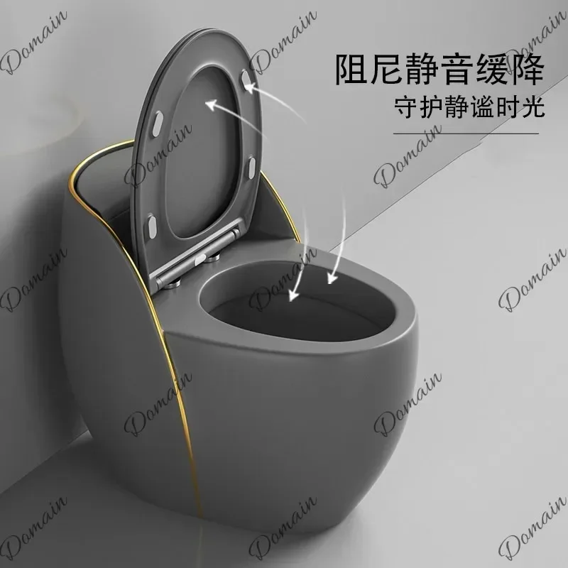 LZ Colored Creative Egg Shape Siphon Flush Toilet with Strong Flush for Home Bathroom U