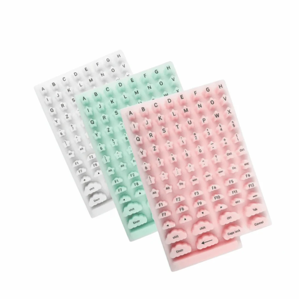 Soft Silicone Raised Keyboard Stickers Dust Proof Nail-Friendly Laptop Nail Long Button Cap Height Increaser Scratch Proof