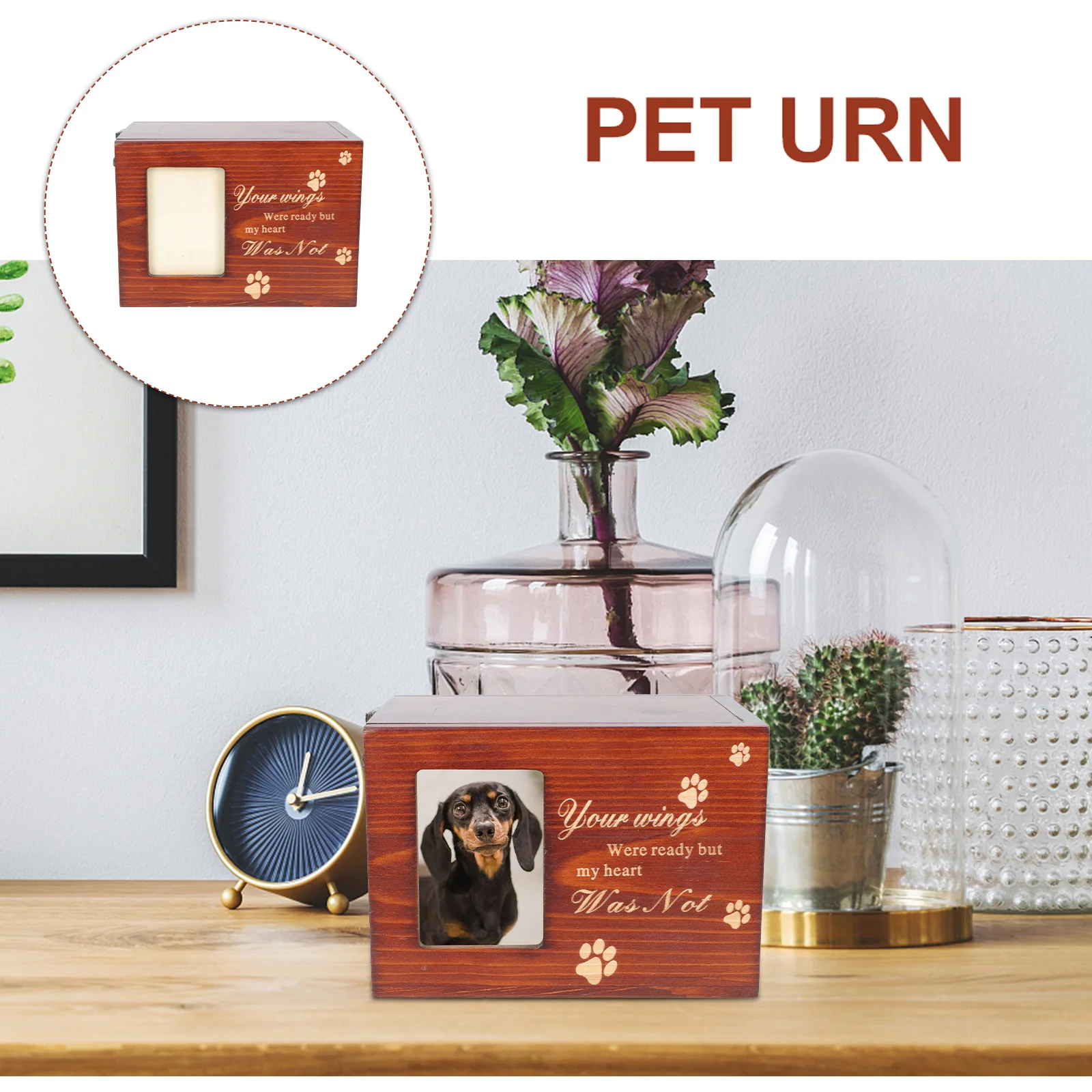

Деревянная урна для животных, устойчивая к коррозии, для кремации кошек, собак, мелких животных, памятный гравированный контейнер для праха