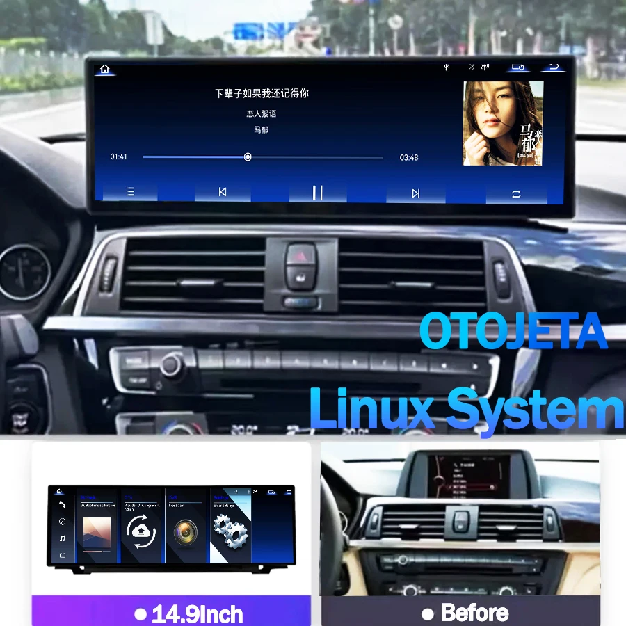 14.9inch linux system Car Players Multimedia Screen For BMW 3 Series GT 4Series F30 F36 2013-2019 Carplay Stereo GPS Navigation