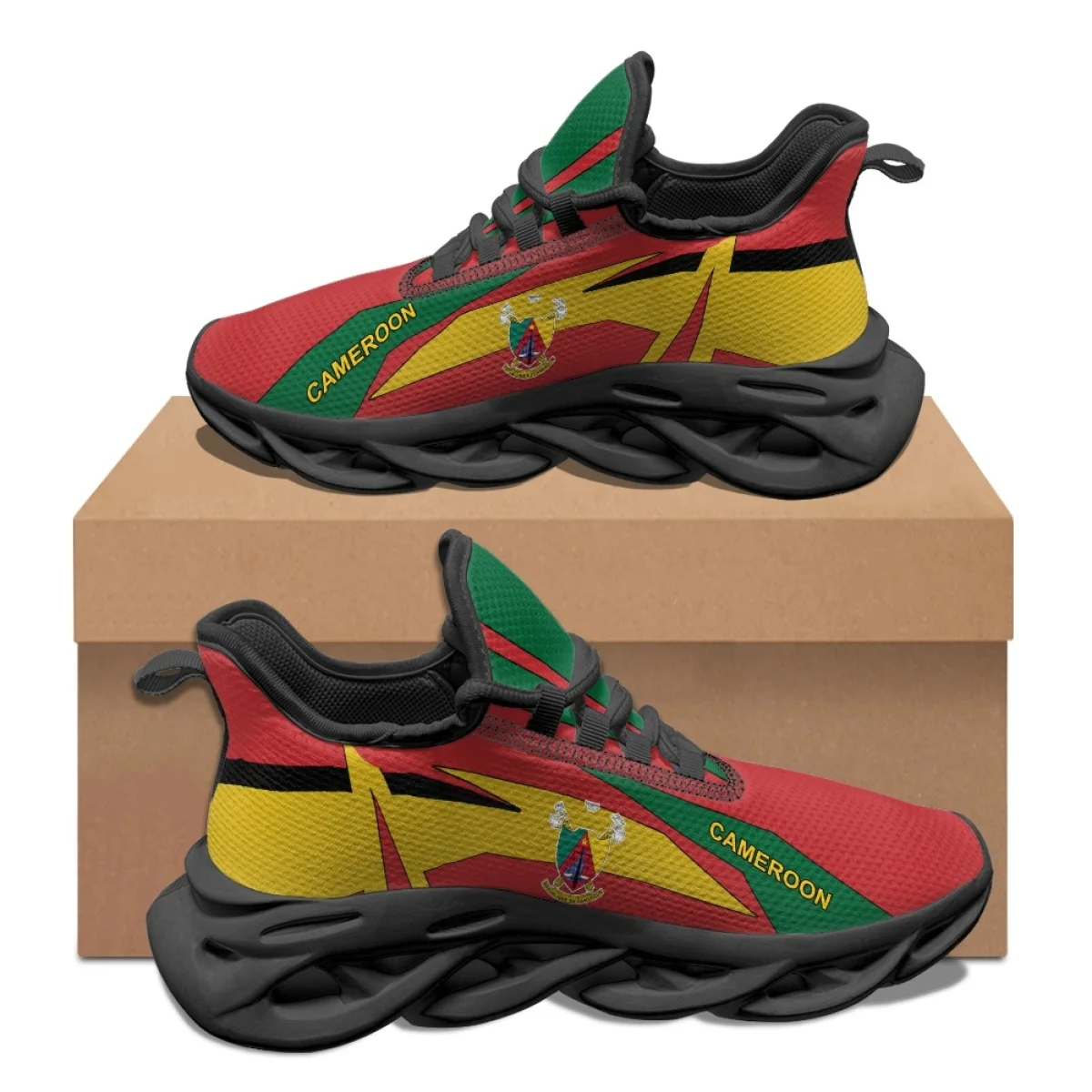 New Africa Cameroon Emblem Pattern Unisex Autumn Winter Soft Vulcanized Shoes Shock Absorption Non-slip Classic Walking Footwear