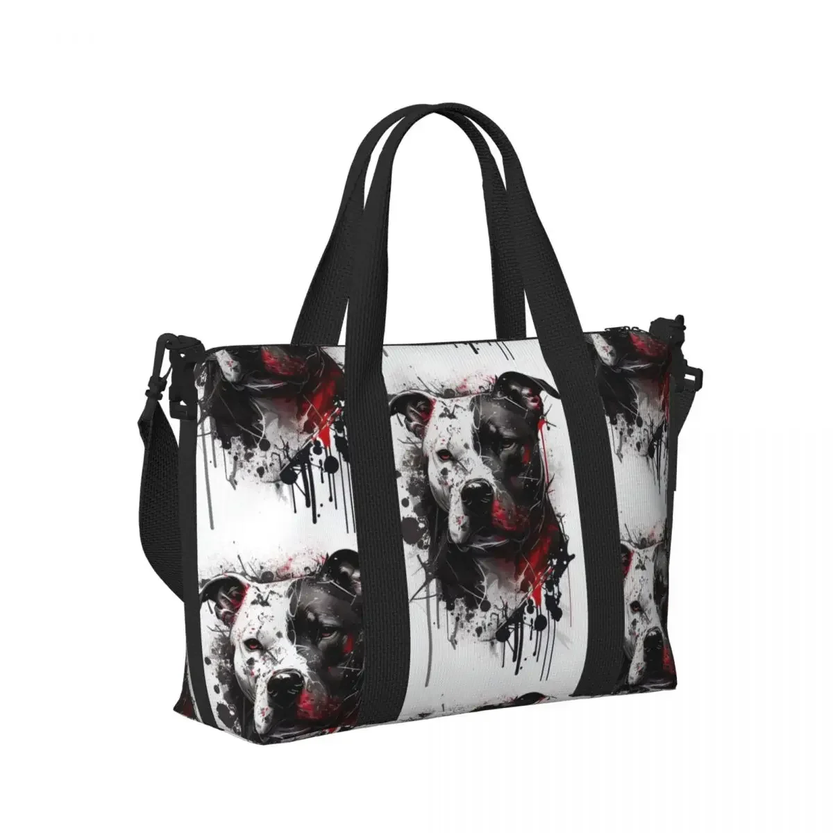 

Staffordshire Bull Terrier Dog EBT Love Beach Travel Bag Large Capacity Tote Bag for Gym Yoga Women Shopping Duffle Shoulder Bag