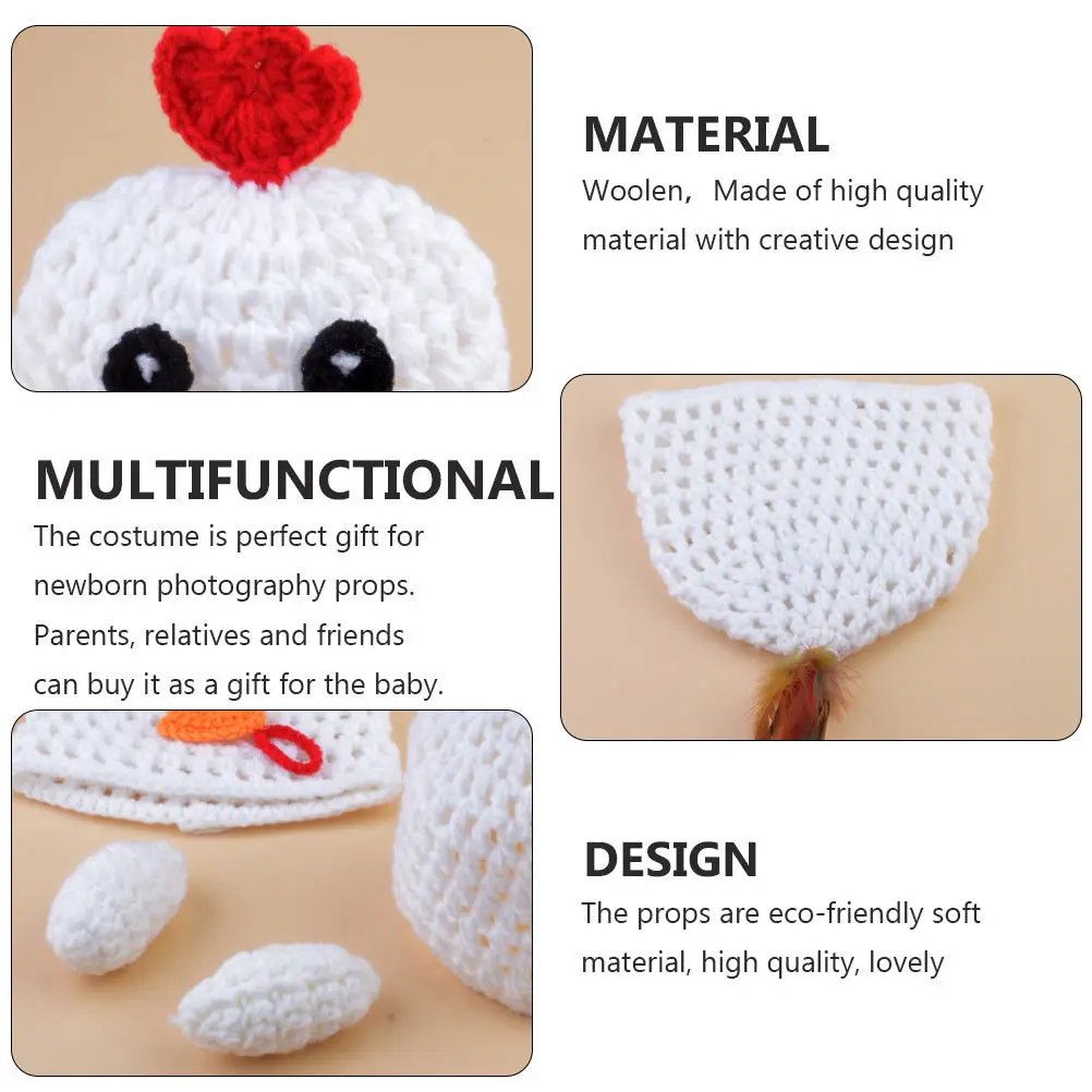 

1Set Baby Knitted Clothes Manual Chick White Infant Newborn Photography Props Costume Baby Photography Outfit Costume for Babies