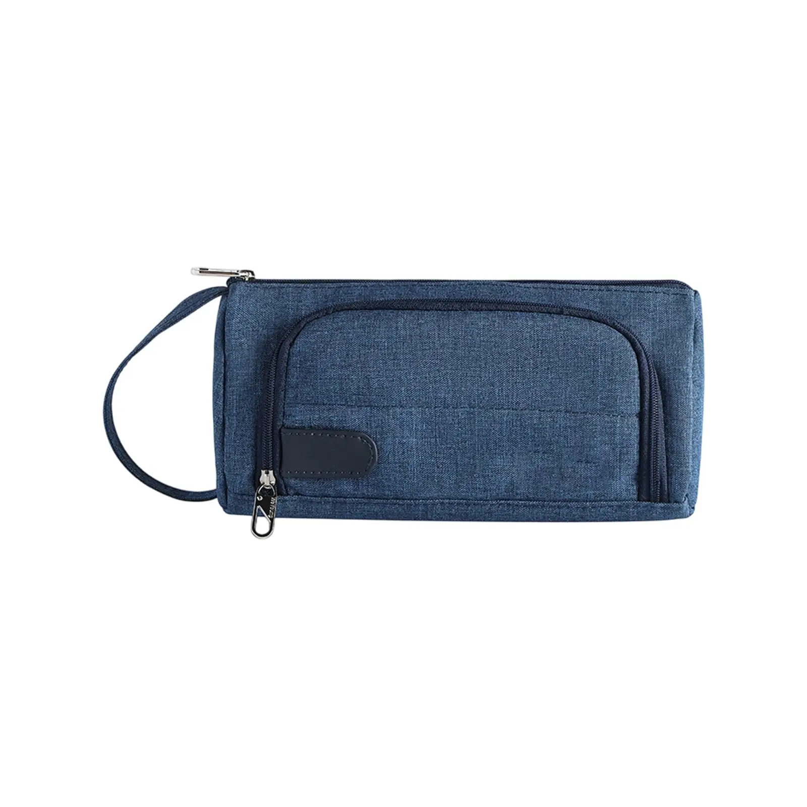 Simplicity High School Students Double Layered Pencil Case Large Capacity Canvas Stationery Organizer School Supplies Storage