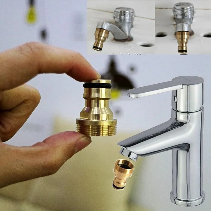 2/1pcs Faucet Brass Thread Connector Tap Water Hose Adapter Universal Quick Connector Garden Water Pipe Fittings Home Accessory