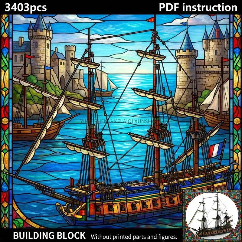 DIY Building Bricks Toy Large Classic Sailing Boat Construction Set Ocean Adventure Pirate Ship