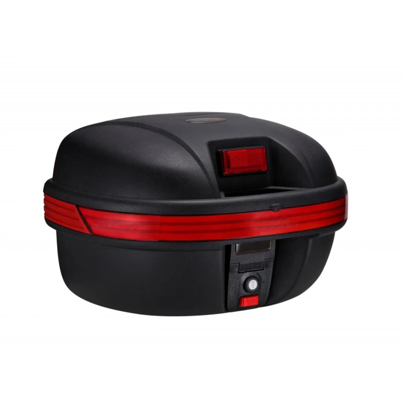 29l Plastic Luxury Tail Box Motorcycle Trunk, Black Red Trunk For Motorcycle