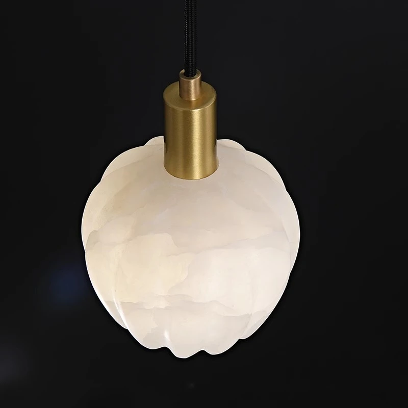 

Artpad Marble Bud Pendant Light Nordic Simple Flower Hanging Lamp for Bedroom Bedside Hallway Living Room Alabaster Decor Lamps