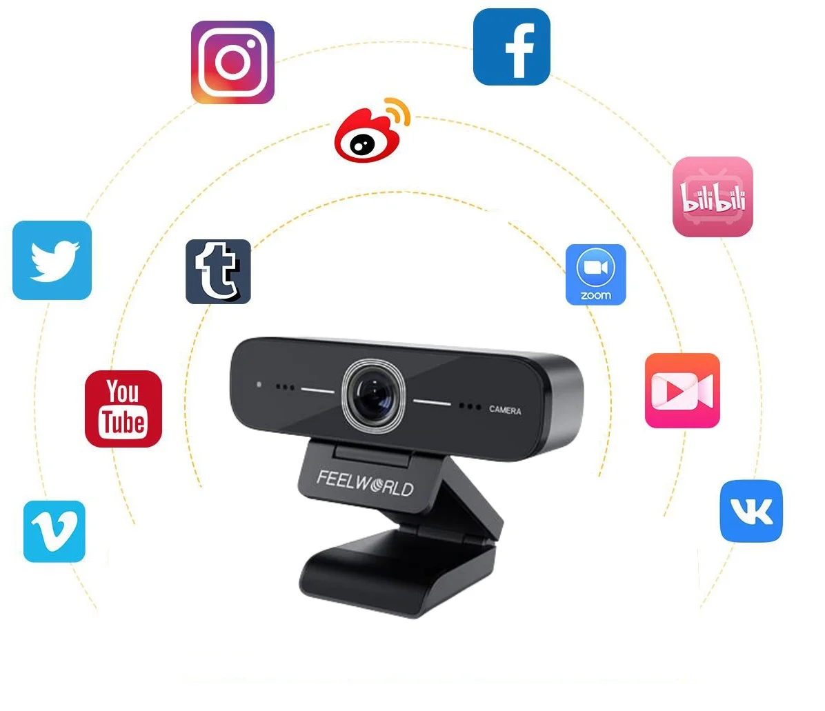 FEELWORLD WV207 USB Streaming Webcam Full HD 1080P Multiple Mounting Options Compact And Portable Vertical Screen