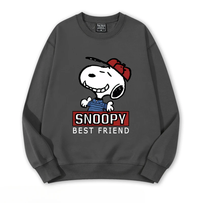 Spring and Autumn New Style Couple\'s clothing pullover Snoopy lovely Cartoon Anime periphery Mens and womens round neck pullover