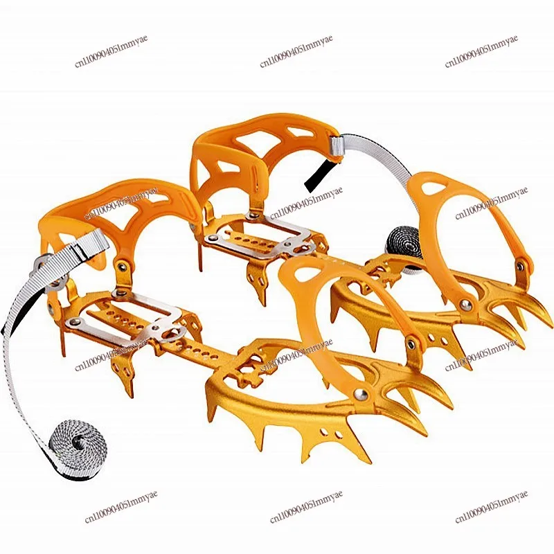 

Crampons outdoor non-slip shoe cover 14 teeth mountaineering ice climbing aluminum alloy ultra-light portable
