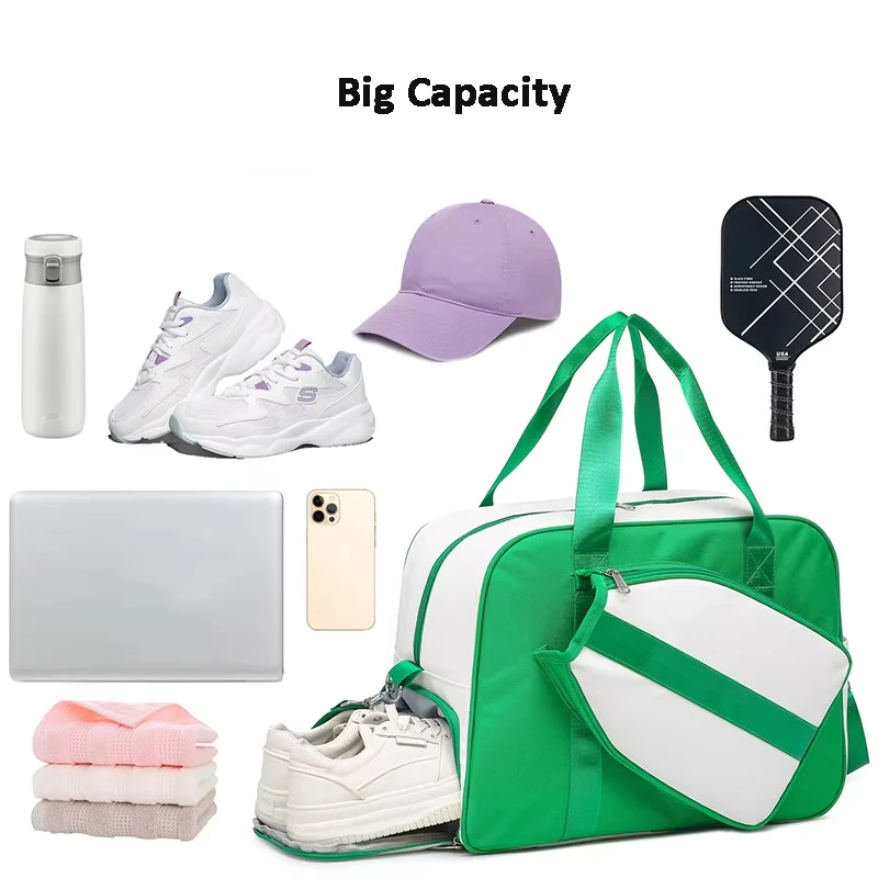 Professional Pickleball Bag Unisex PU Handheld Pickleball Sport Bag Shoes Compartment Dry Wet Paddles Beach Tennis Racket Bags