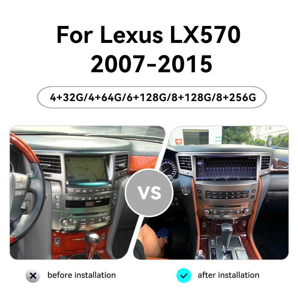 Car Radio Stereo Multimedia Player For Lexus LX570 2007-2015 DSP GPS Navi 12.8" Touch Screen HiCar Carplay Android 14 Auto Parts - view 5