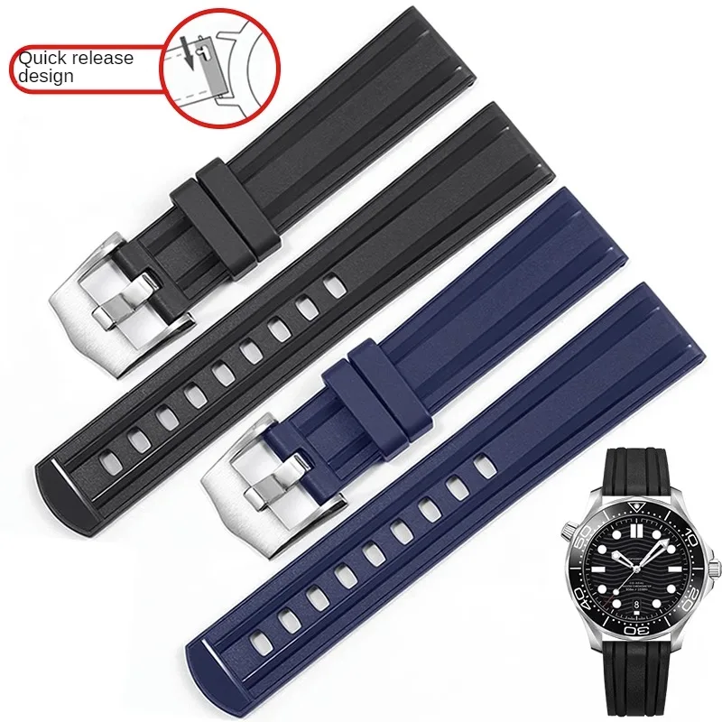 

Universal Straight Interface Silicone Watch Band With Men's 20/22mm For All Brands