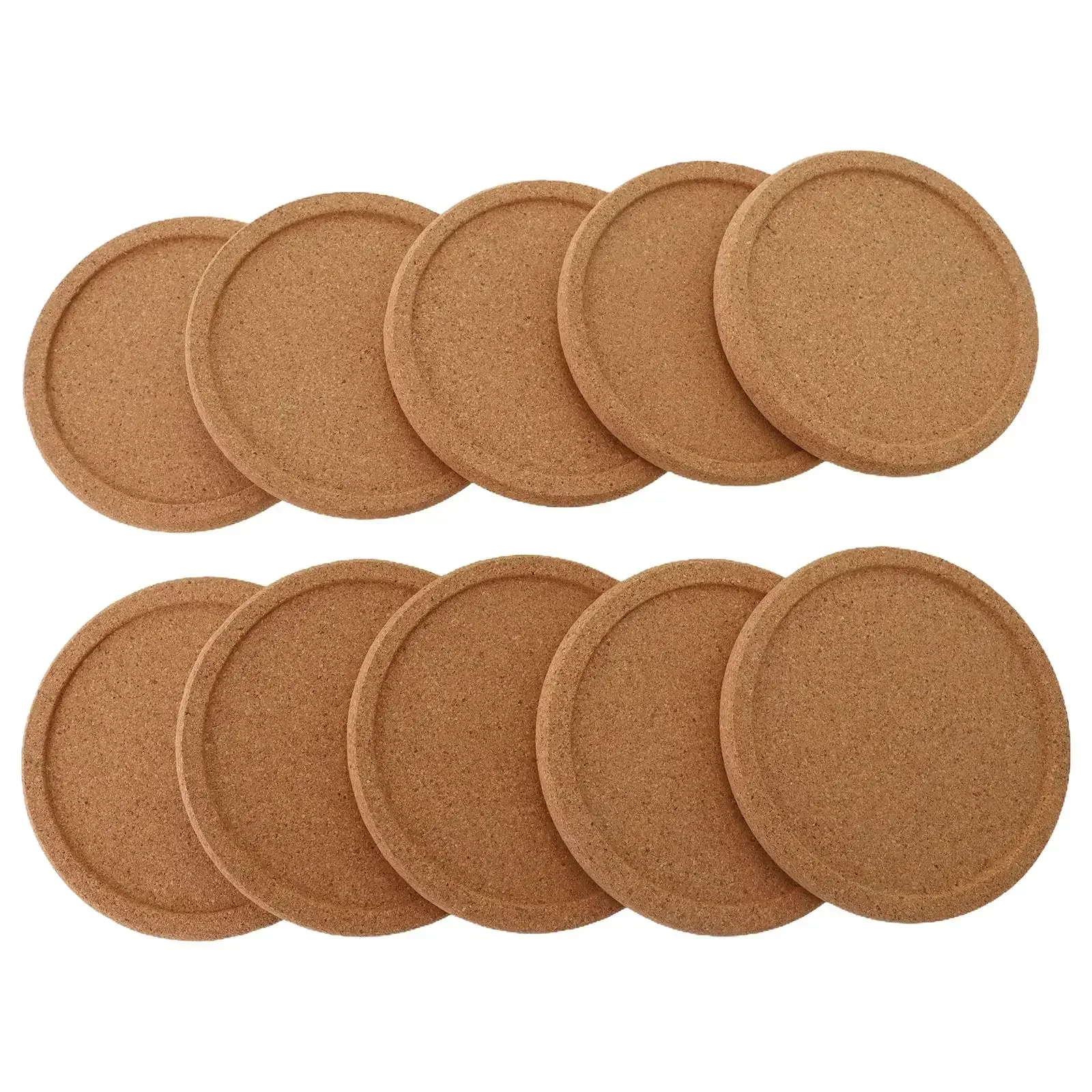 Cork Coasters Handy Round Square Shape Dia 9Cm 10Cm Plain Natural Wine Drink Tea Coffee Coaster For Home Office Kitchen