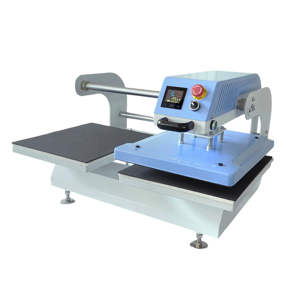 High-Efficiency Pneumatic Heat Press Machine For T-Shirts - 3 Sizes, Dual-Station, Auto/Manual Modes, Laser Calibrator Optional