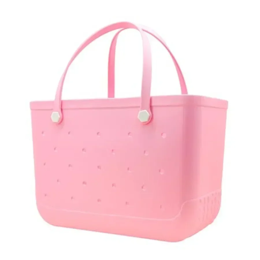 

X-Large Waterproof Sandproof Rubber Beach Tote Bag with Zipper Pocket and Phone Kickstand Cup