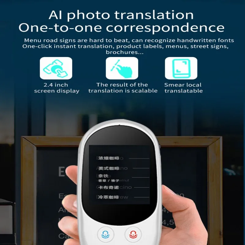 F1A Intelligent Language Translator 2.4-inch Screen Supports Photo Recording Translation 18 Offline Translations for Travel