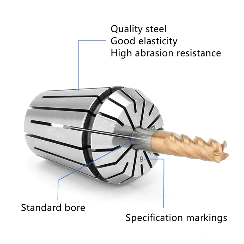 ER Clamp Chuck ER11 ER16 ER20 ER25 32 Standard Accuracy Elastic For Chuck Holder Hardened Engraving Machine CNC Accessory Collet
