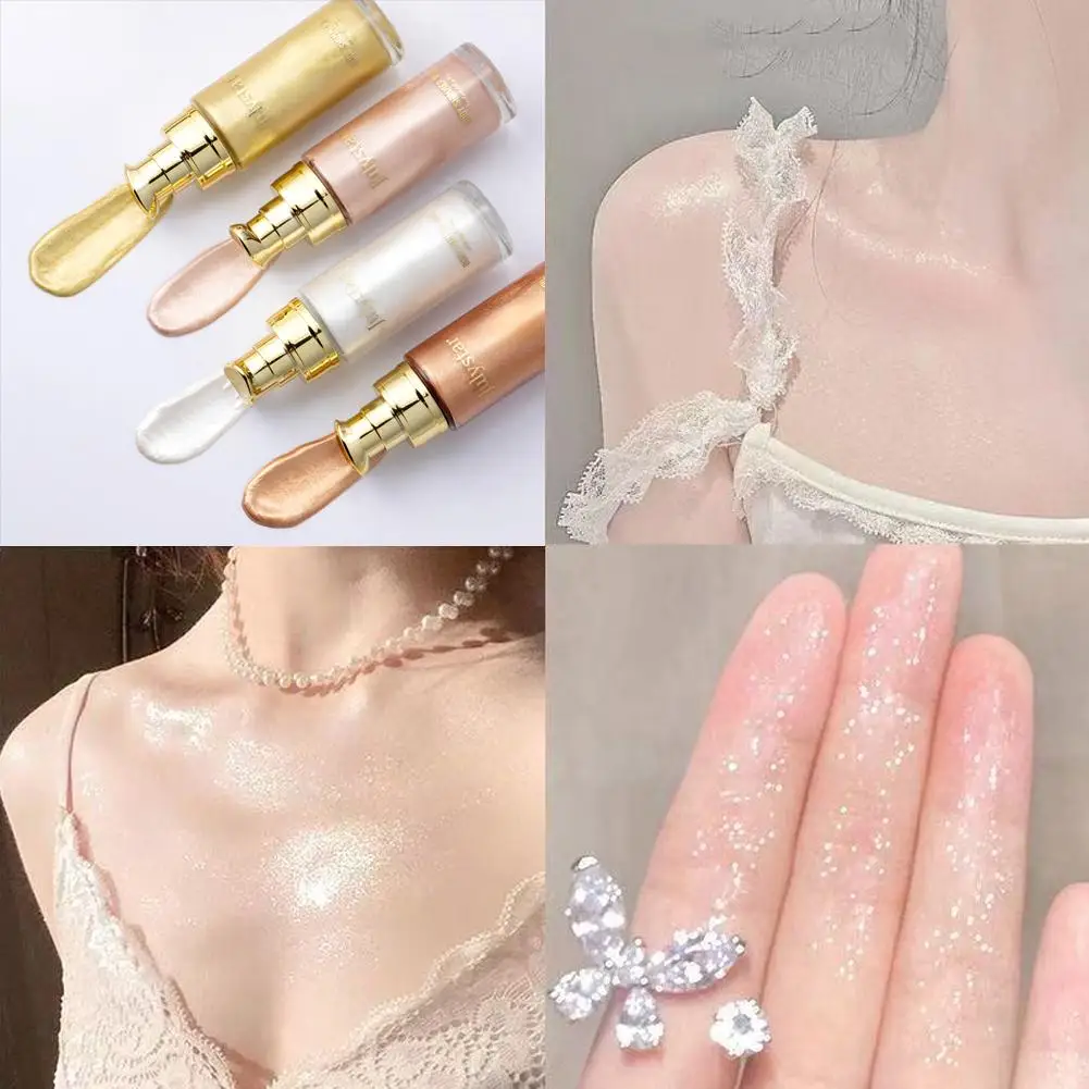 Vloeibare markeerstift Make-up Gladde glans Shimmer Glitter Body Markeerstift Cosmetica Vloeibare crème Blijvende lange foundation Body G6B0
