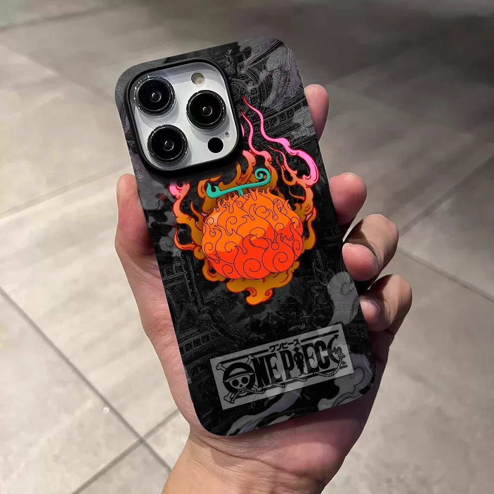 حافظة هاتف Devil Fruit Mera Mera من السيليكون السائل لهاتف Apple 16 15promax غطاء كامل مقاوم للسقوط 16 15 14 13 جلد غير لامع #1