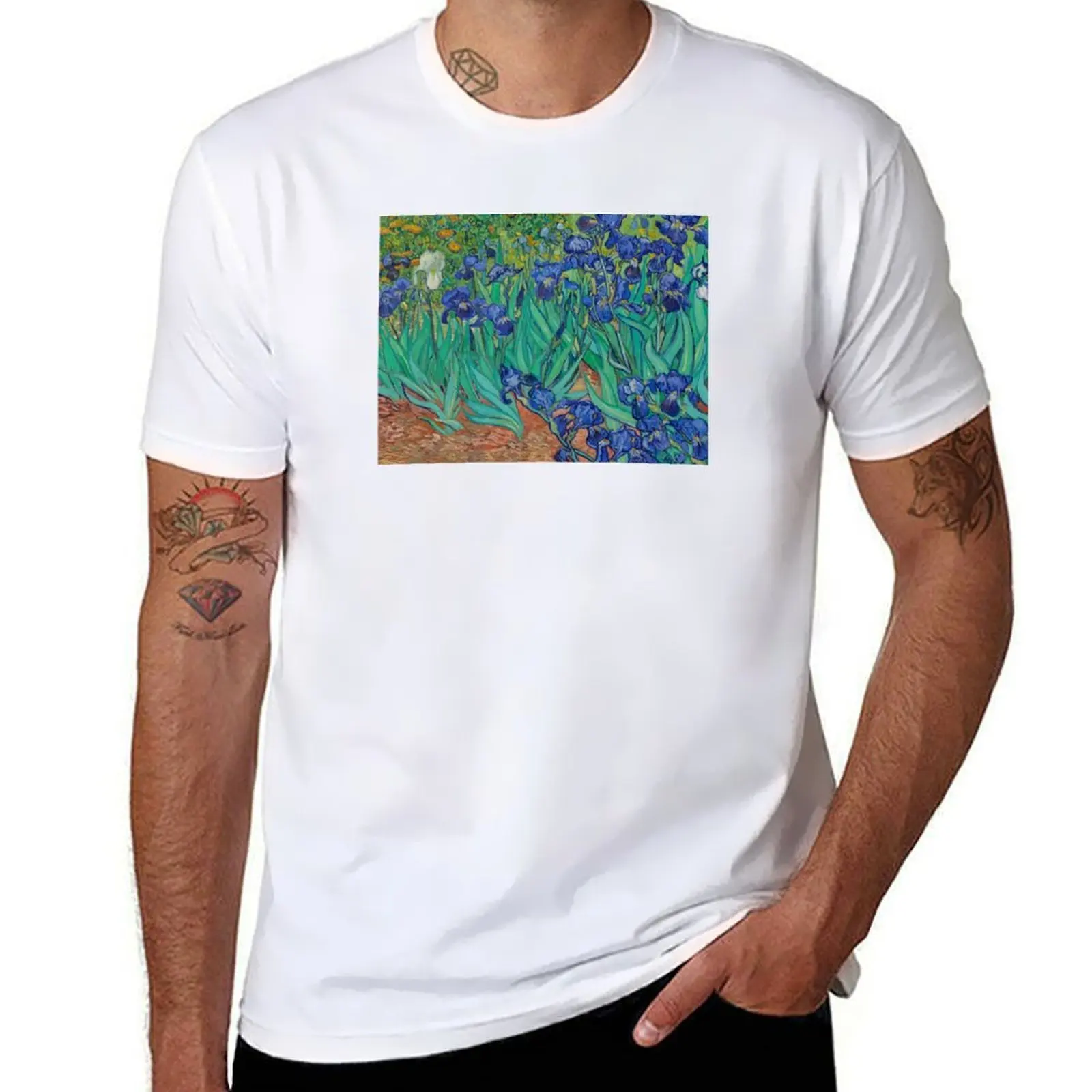 

Van Gogh Irises, Impressionist Painting T-Shirt funny t shirts man t shirt custom print T-Shirt