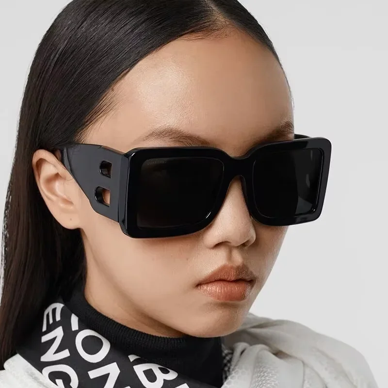Grande quadrado luxuoso óculos de sol das mulheres dos homens marca designer moda óculos de sol feminino masculino casual punk espelho oculos de sol